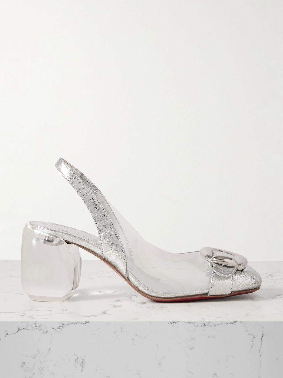 Minny Bubble 70 buckled glossed and PVC slingback pumps by CHRISTIAN LOUBOUTIN