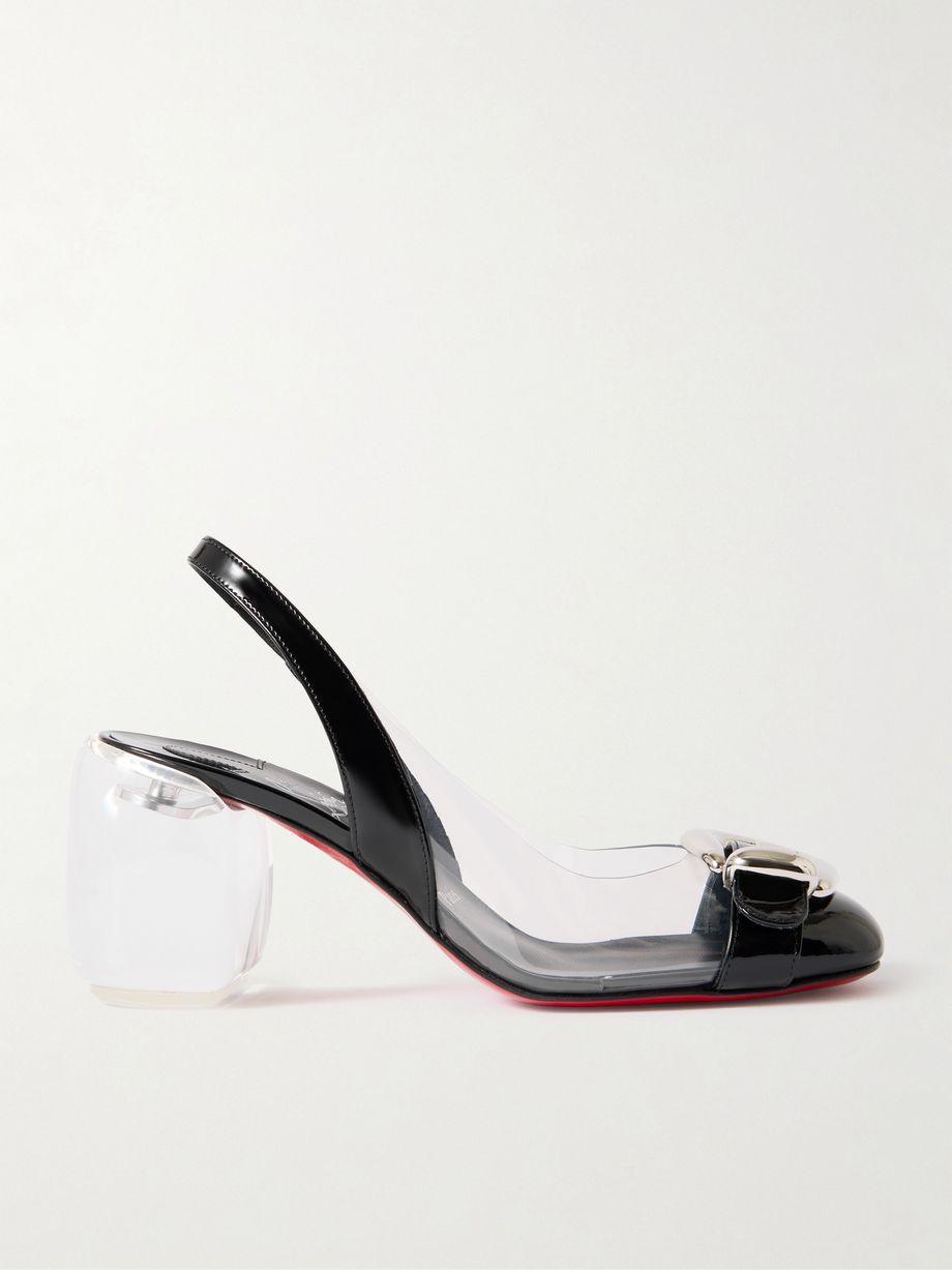 Minny Bubble 70 buckled glossed and PVC slingback pumps by CHRISTIAN LOUBOUTIN