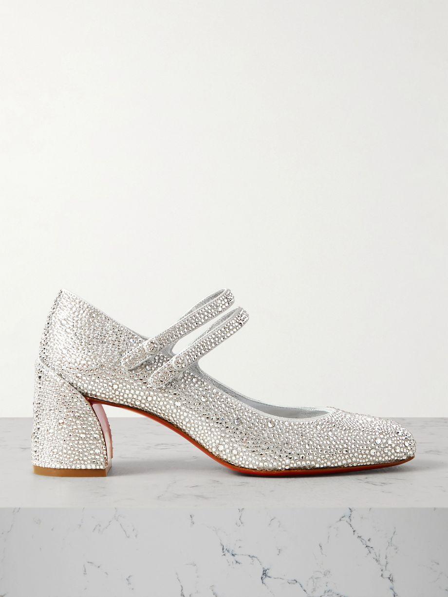Miss Jane Strass 55 crystal-embellished suede pumps by CHRISTIAN LOUBOUTIN