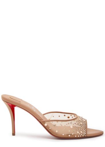 Miss Z 80 embellished mesh and leather mules by CHRISTIAN LOUBOUTIN