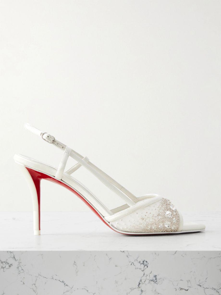 Miss Z 80 embellished mesh and leather slingback sandals by CHRISTIAN LOUBOUTIN