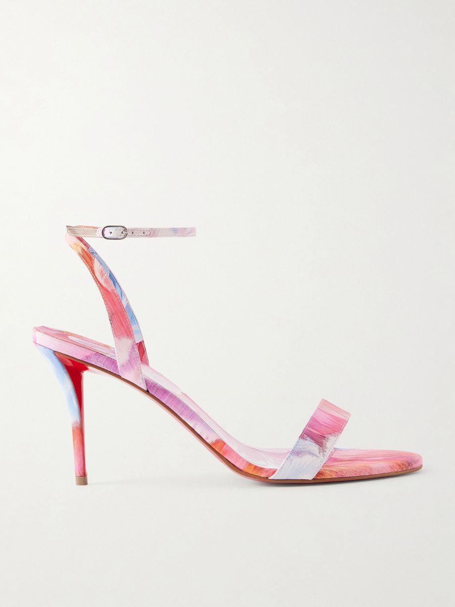 Miss Z 80 floral-print crepe de chine sandals by CHRISTIAN LOUBOUTIN
