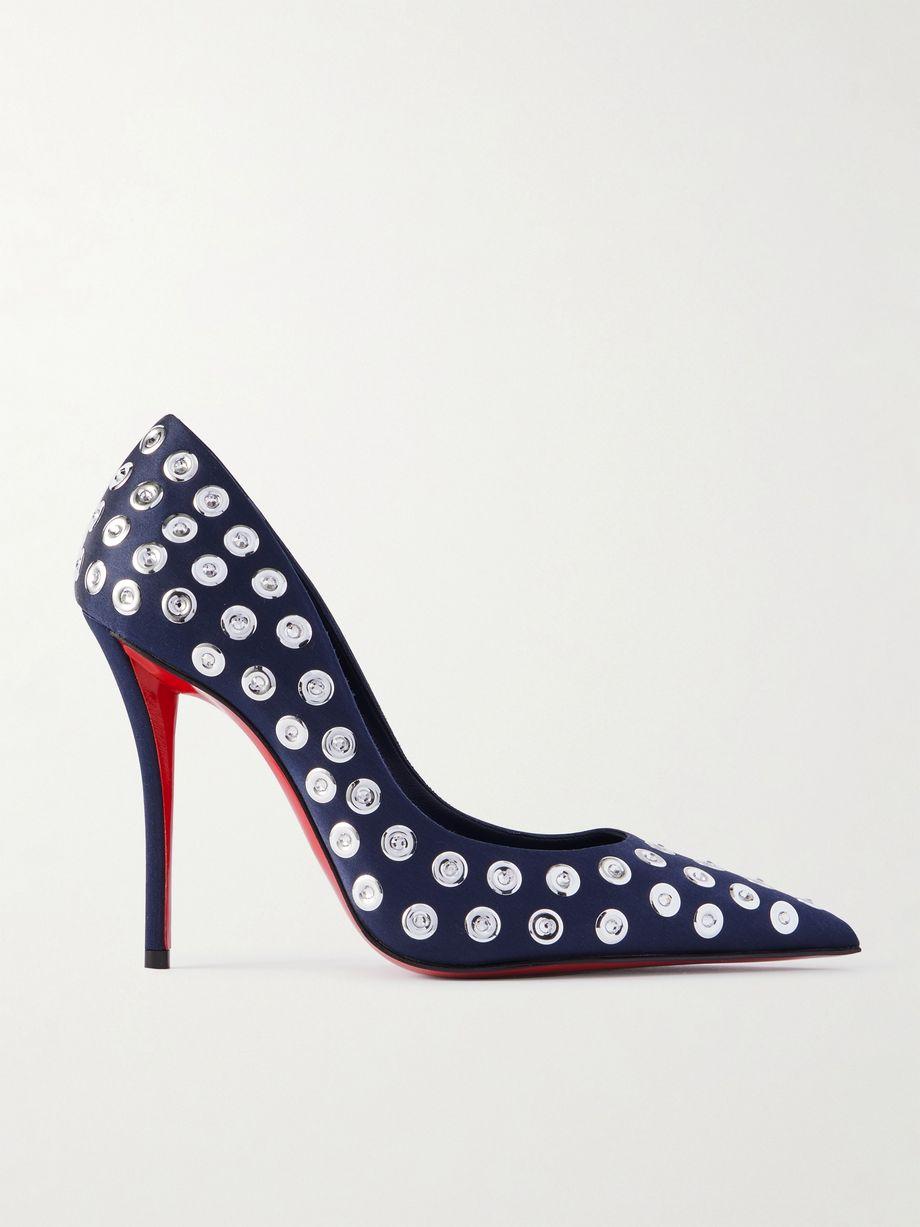 Miss Z Boum Boum 100 embellished satin-crepe pumps by CHRISTIAN LOUBOUTIN