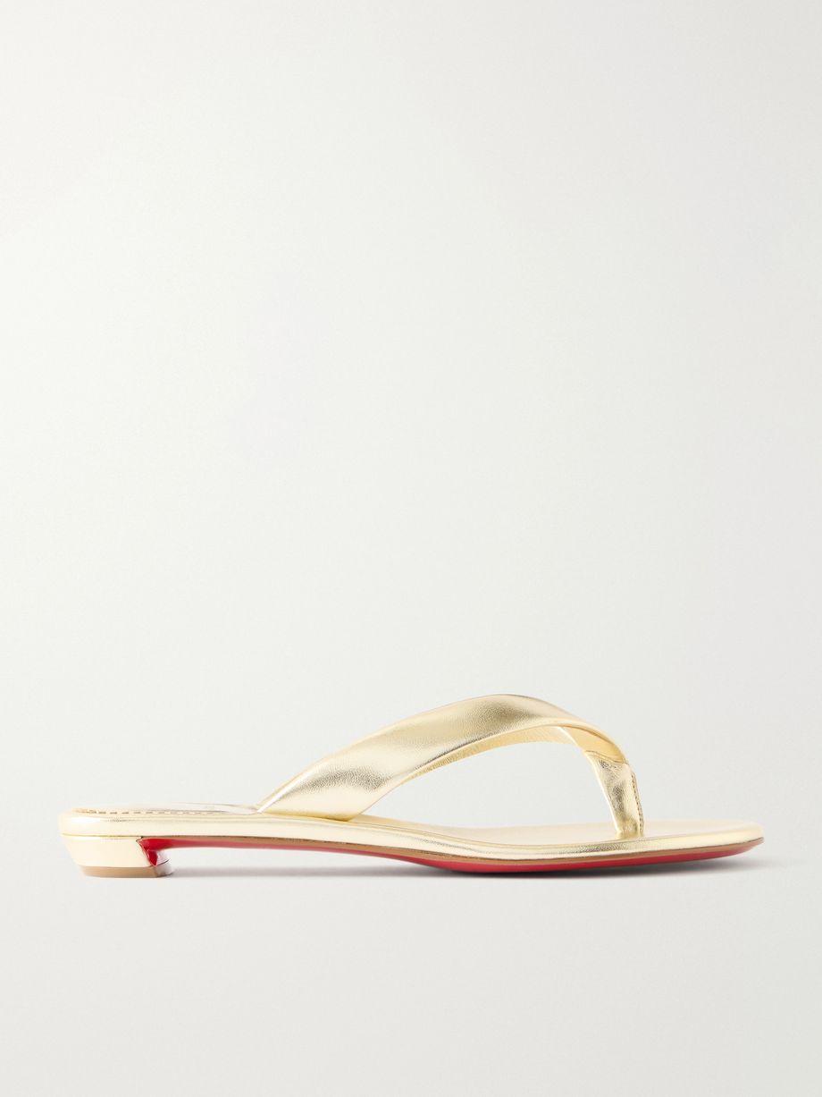 Miss Z metallic leather thong sandals by CHRISTIAN LOUBOUTIN
