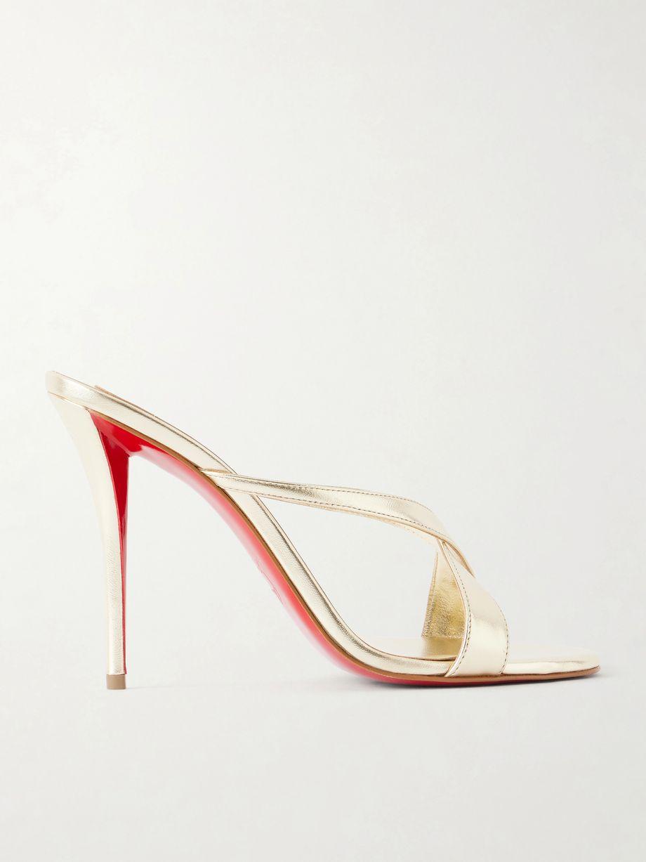 Mulazee Cross 100 metallic leather mules by CHRISTIAN LOUBOUTIN