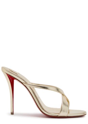 Mulazee Cross 100 metallic leather sandals by CHRISTIAN LOUBOUTIN