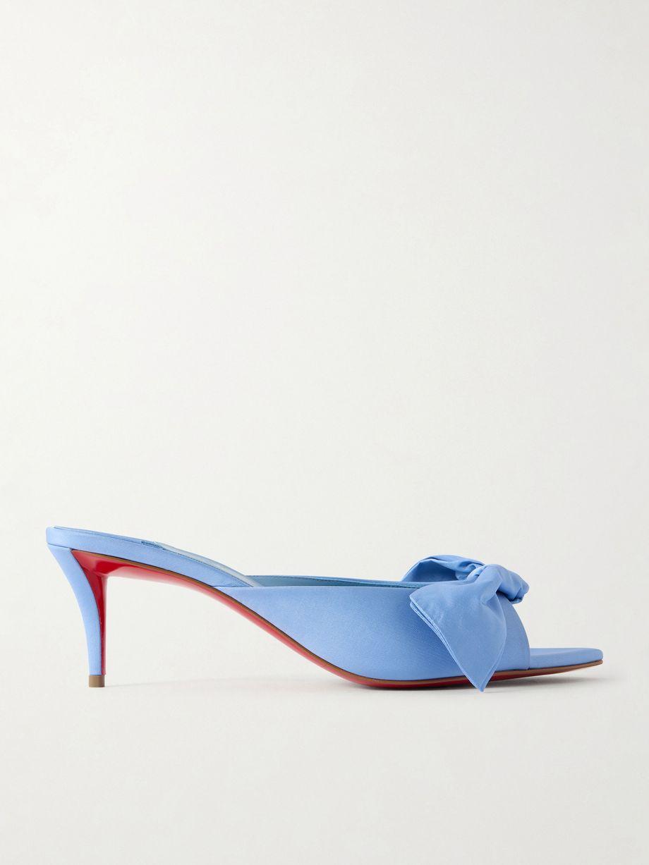 Mulazee bow-embellished crepe de chine mules by CHRISTIAN LOUBOUTIN