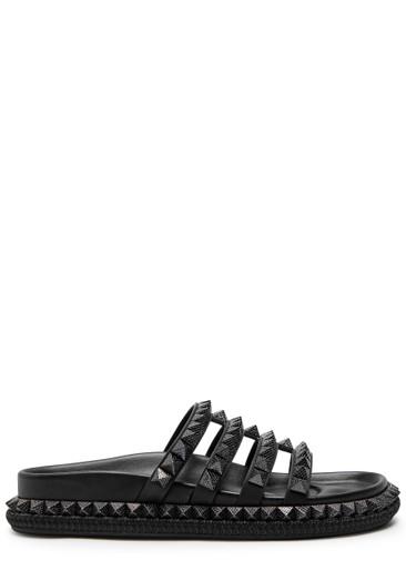 Pyra Hallulila stud-embellished leather sliders by CHRISTIAN LOUBOUTIN