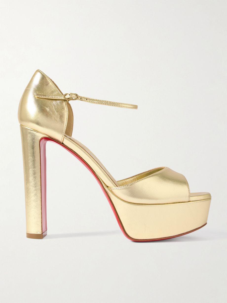 Sandaloo 130 mirrored-leather platform sandals by CHRISTIAN LOUBOUTIN