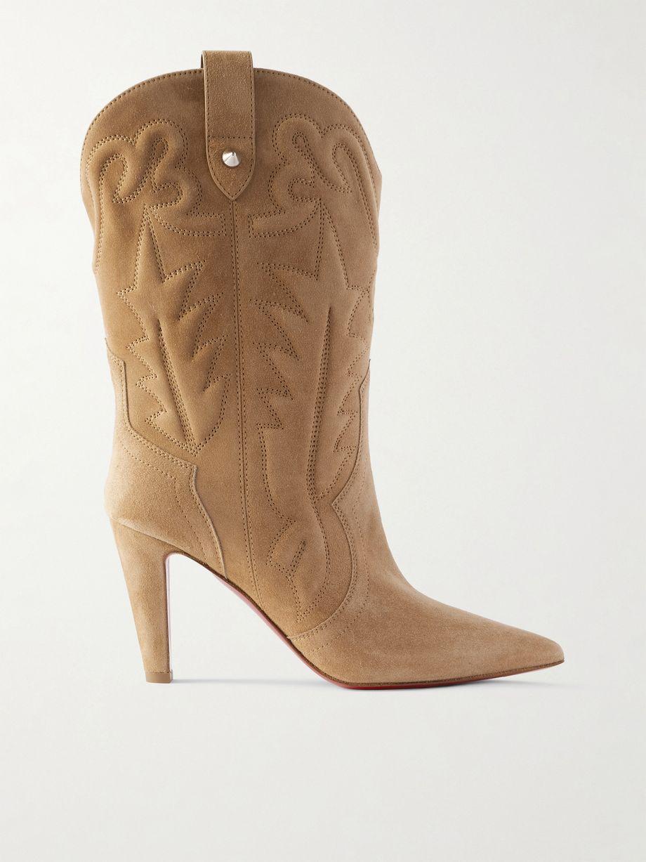Santiabooty 85 suede knee boots by CHRISTIAN LOUBOUTIN