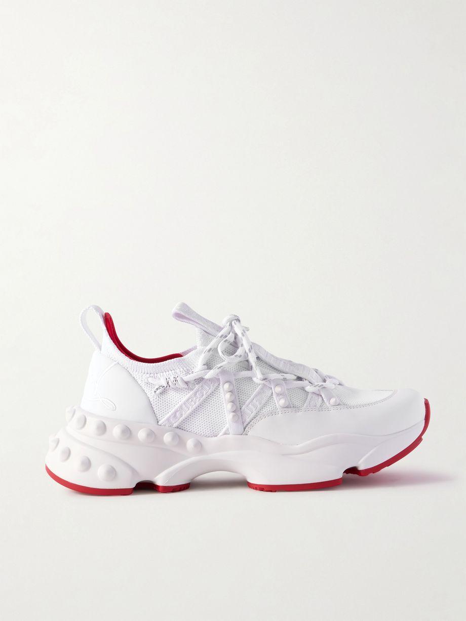 Trailrun studded mesh, leather and neoprene sneakers by CHRISTIAN LOUBOUTIN