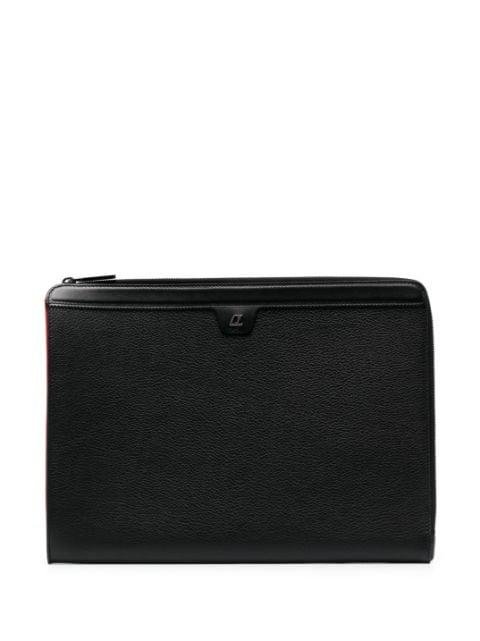 logo-plaque leather clutch bag by CHRISTIAN LOUBOUTIN