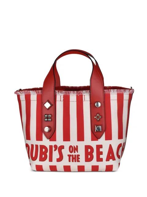 small Frangibus fringed striped tote bag by CHRISTIAN LOUBOUTIN