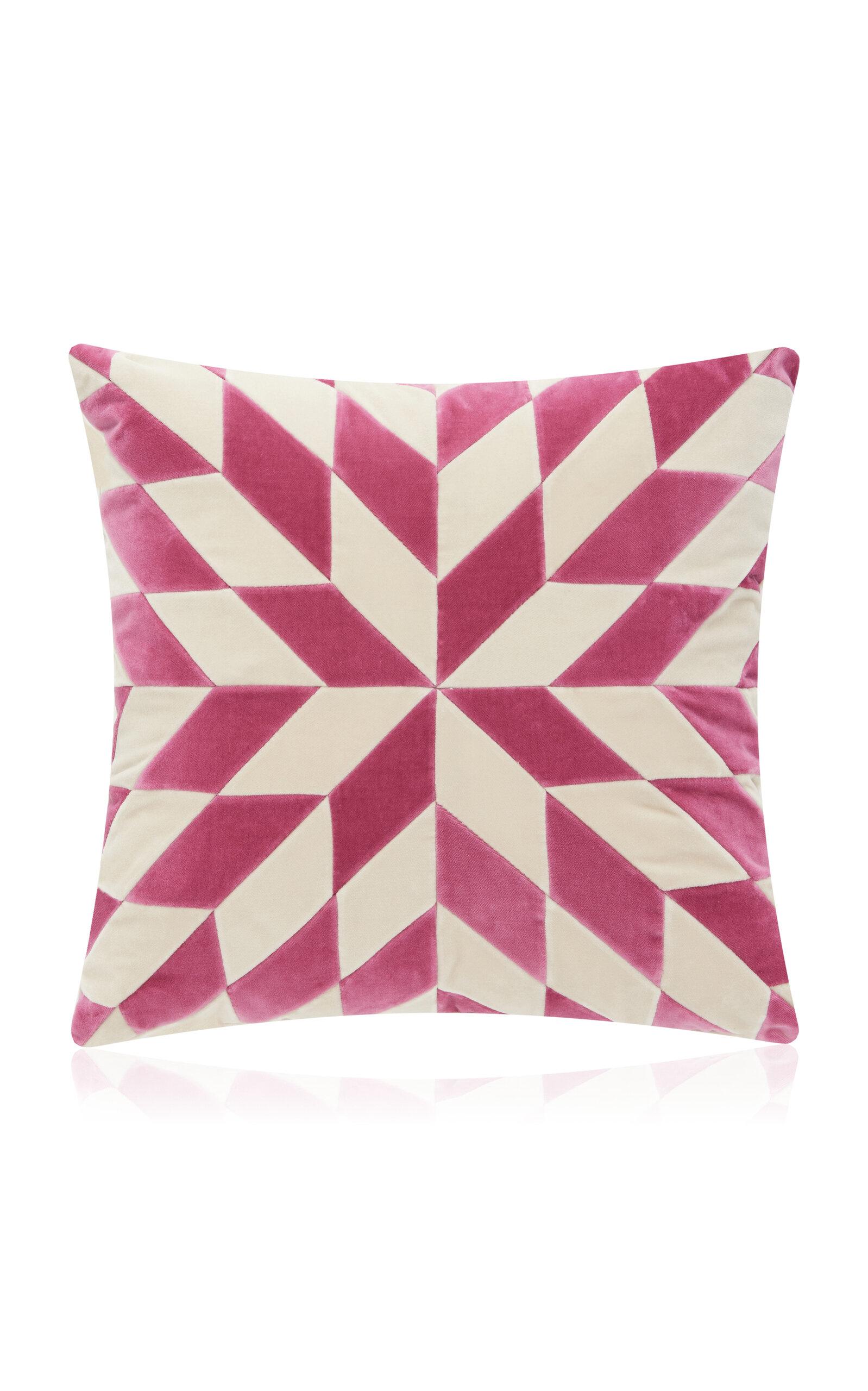 Christina Lundsteen - Nova Cotton Velvet Cushion - Pink - Moda Operandi by CHRISTINA LUNDSTEEN