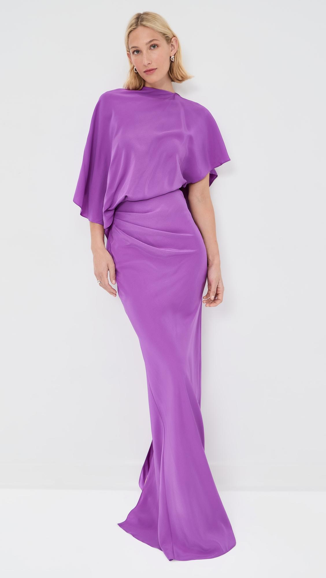 Backless Drape Satin Dress by CHRISTOPHER ESBER