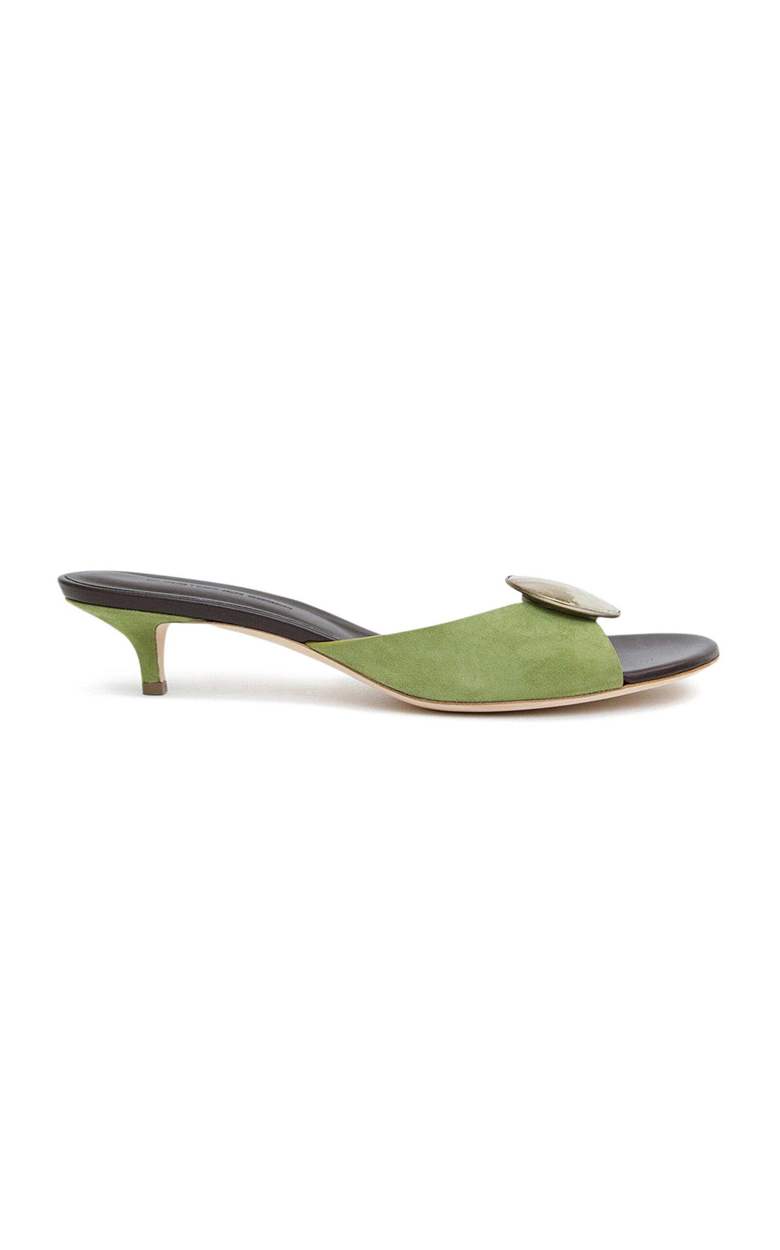 Christopher Esber Aura Quartz Suede Kitten Mule - Moda Operandi by CHRISTOPHER ESBER