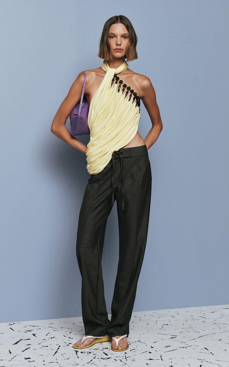 Christopher Esber Banyan Chevron-Wool Tie Trousers - Moda Operandi by CHRISTOPHER ESBER