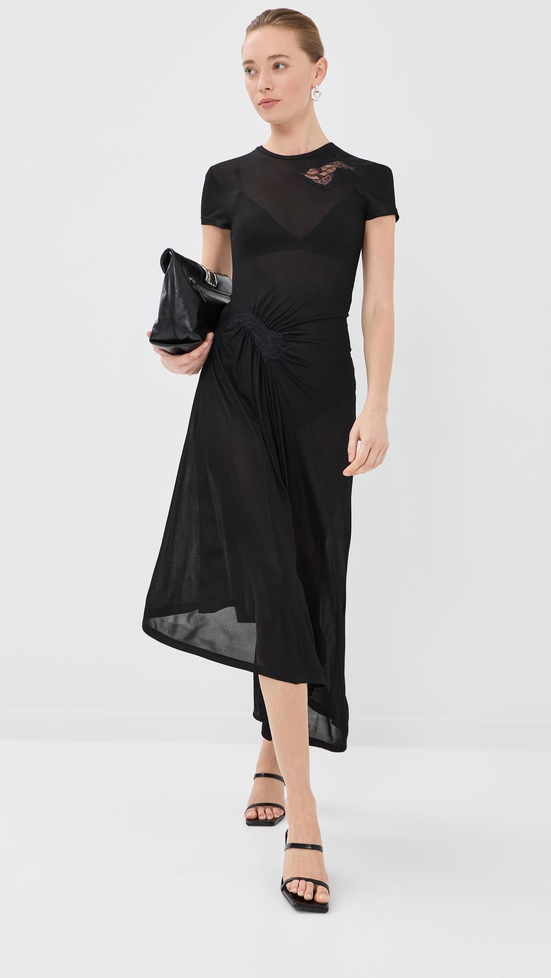 Delphin Lace Rib Tee Dress by CHRISTOPHER ESBER