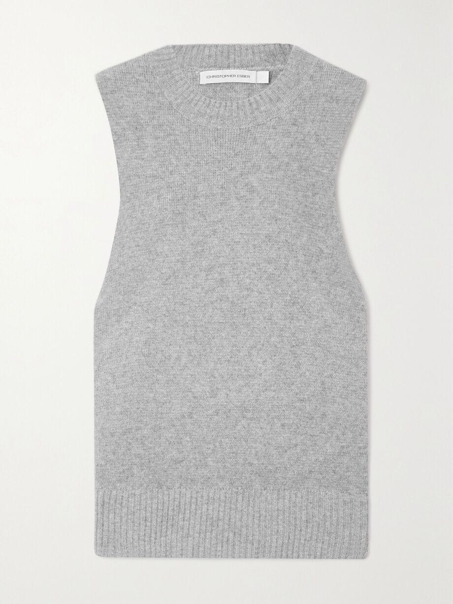 Divider cut-out cashmere vest by CHRISTOPHER ESBER