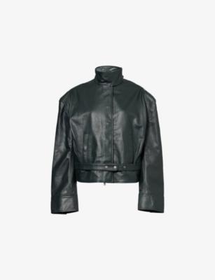 Eddie High-Neck Leather Jacket by CHRISTOPHER ESBER