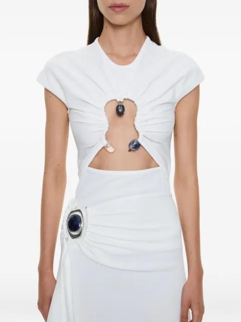 Hiero Crystal capped-design cut-out T-shirt by CHRISTOPHER ESBER