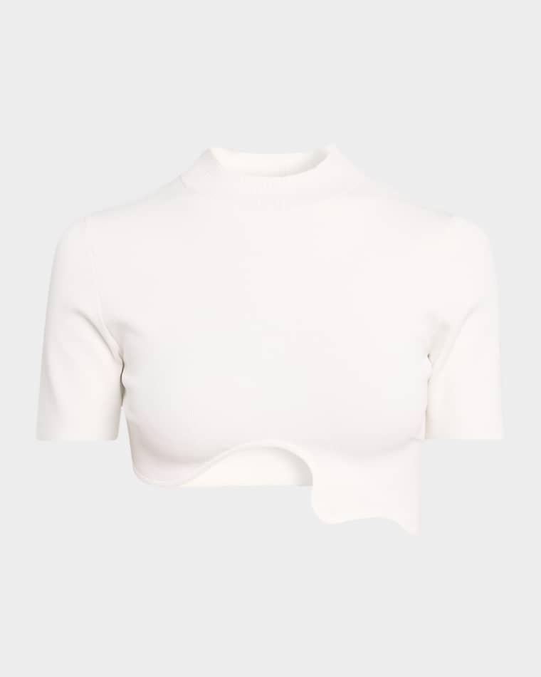 Maparadita Asymmetric Wavy Crop Top by CHRISTOPHER ESBER