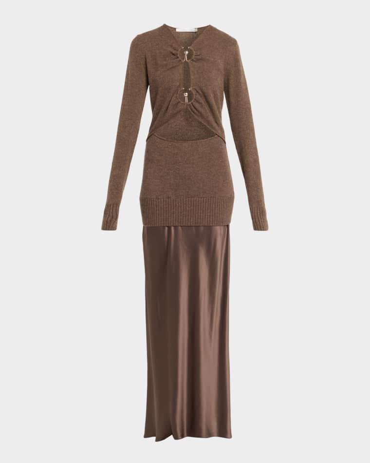 Orbit Ruched Monument Long-Sleeve Dress by CHRISTOPHER ESBER