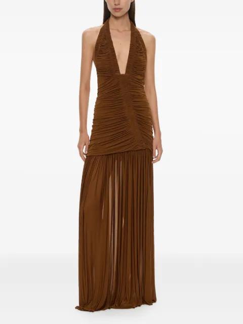 Orion halterneck ruched gown by CHRISTOPHER ESBER