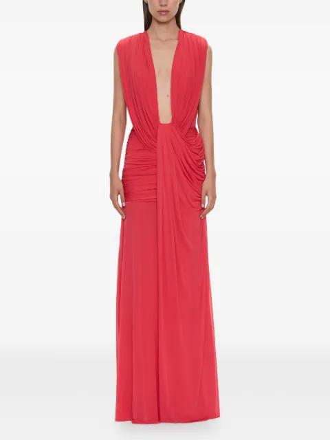 Ripple ruched draped maxi dress by CHRISTOPHER ESBER