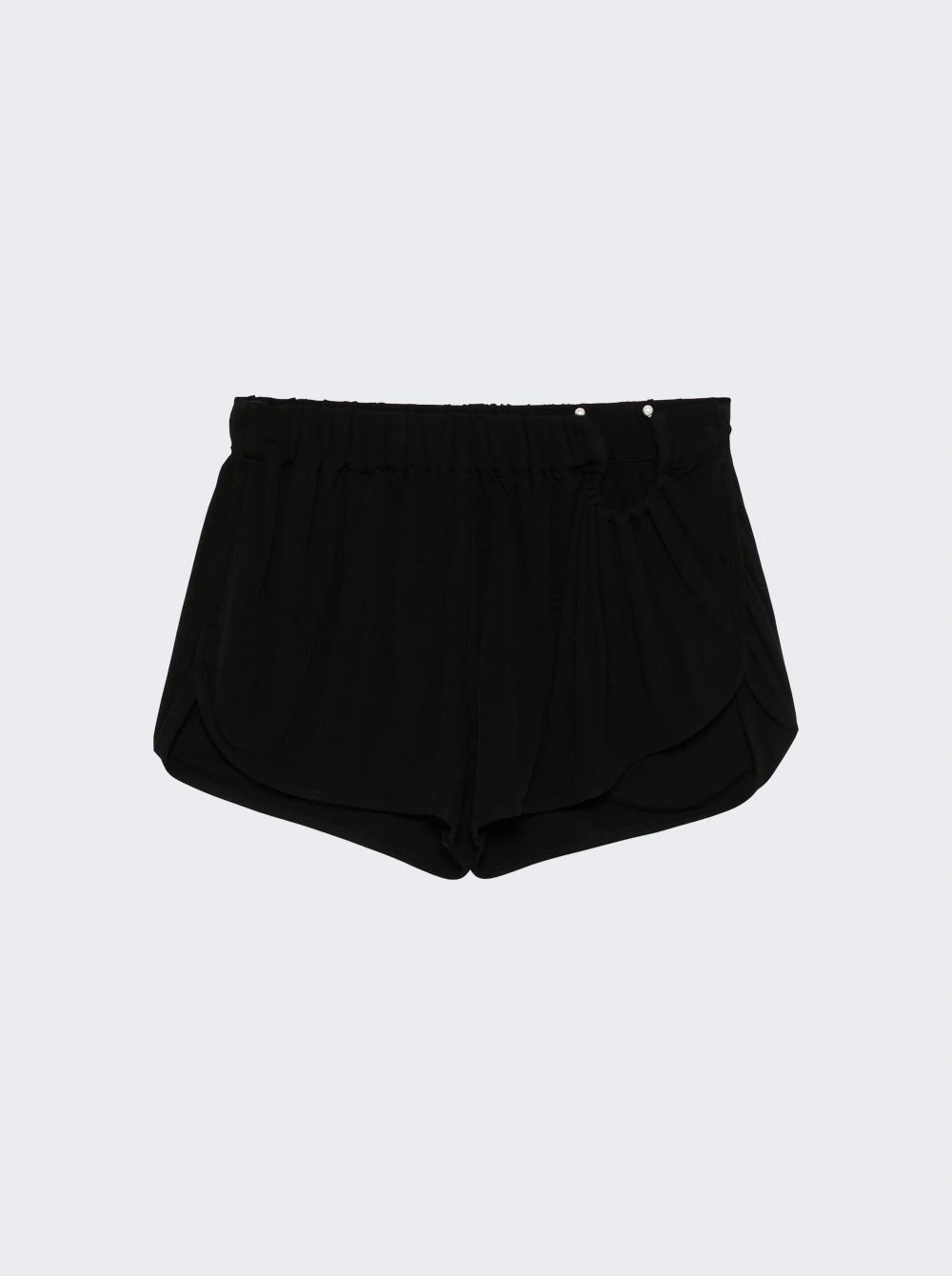 Ruched Crescent Jersey Boxer Short Black  | The Webster by CHRISTOPHER ESBER