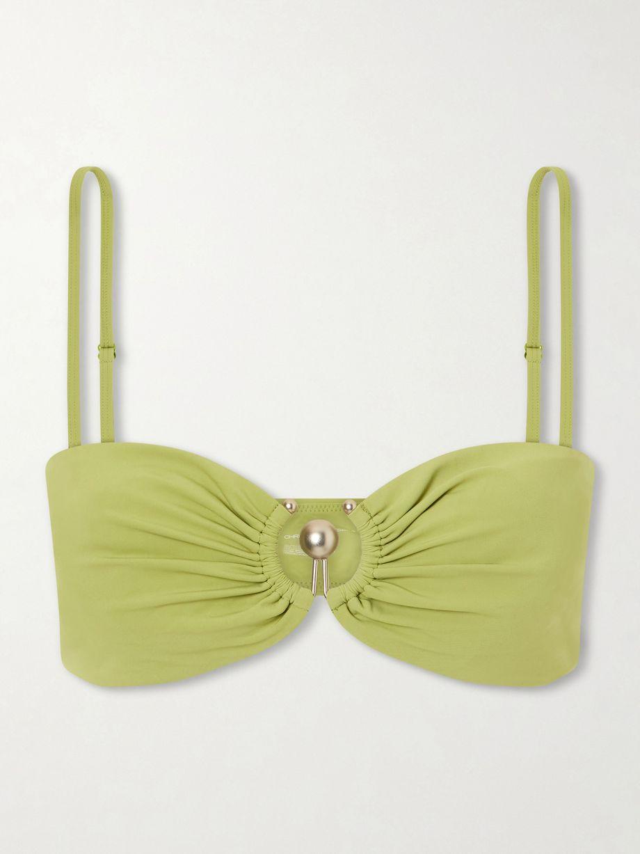 Ruched Prong bandeau bikini top by CHRISTOPHER ESBER