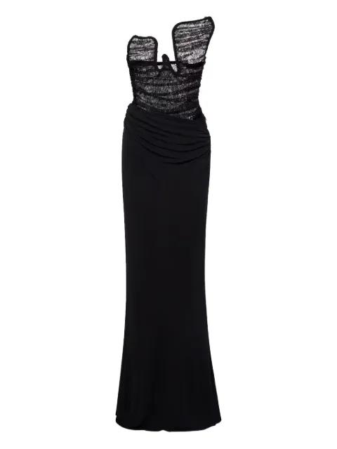 Salacia lace-panelled maxi gown by CHRISTOPHER ESBER