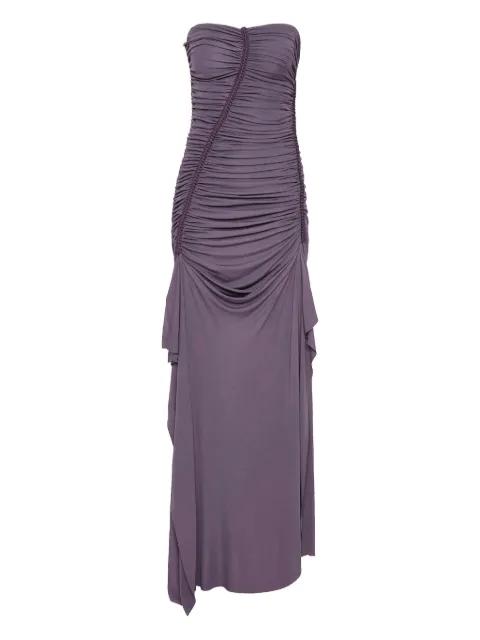 Shibari ruche strapless jersey maxi dress by CHRISTOPHER ESBER