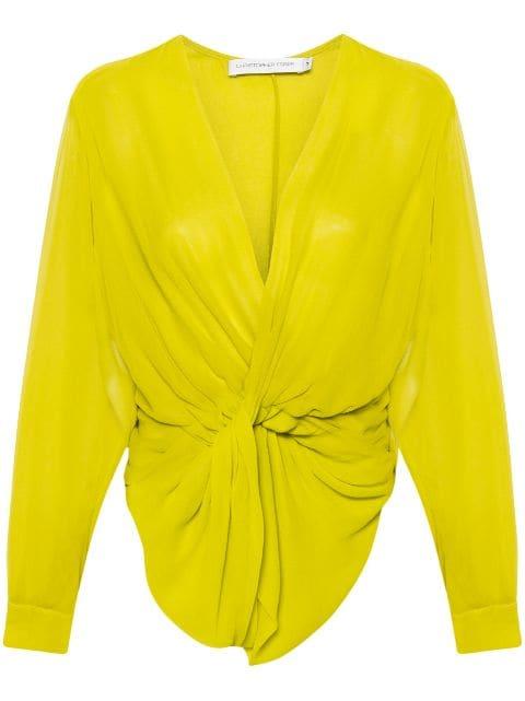 Springs silk twist-front blouse by CHRISTOPHER ESBER