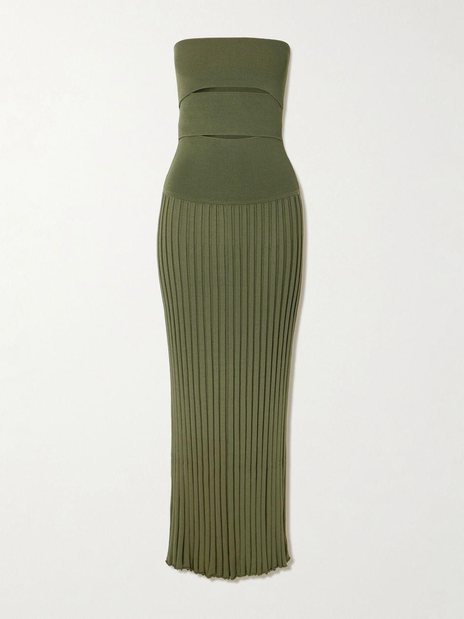 Sunray strapless cutout ribbed-knit dress by CHRISTOPHER ESBER