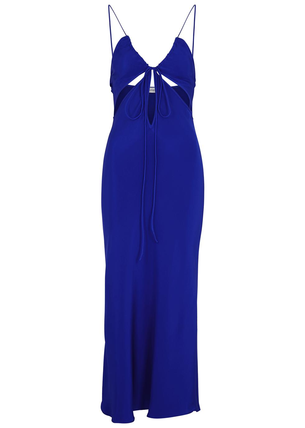 Triquetra blue cut-out silk-satin dress by CHRISTOPHER ESBER