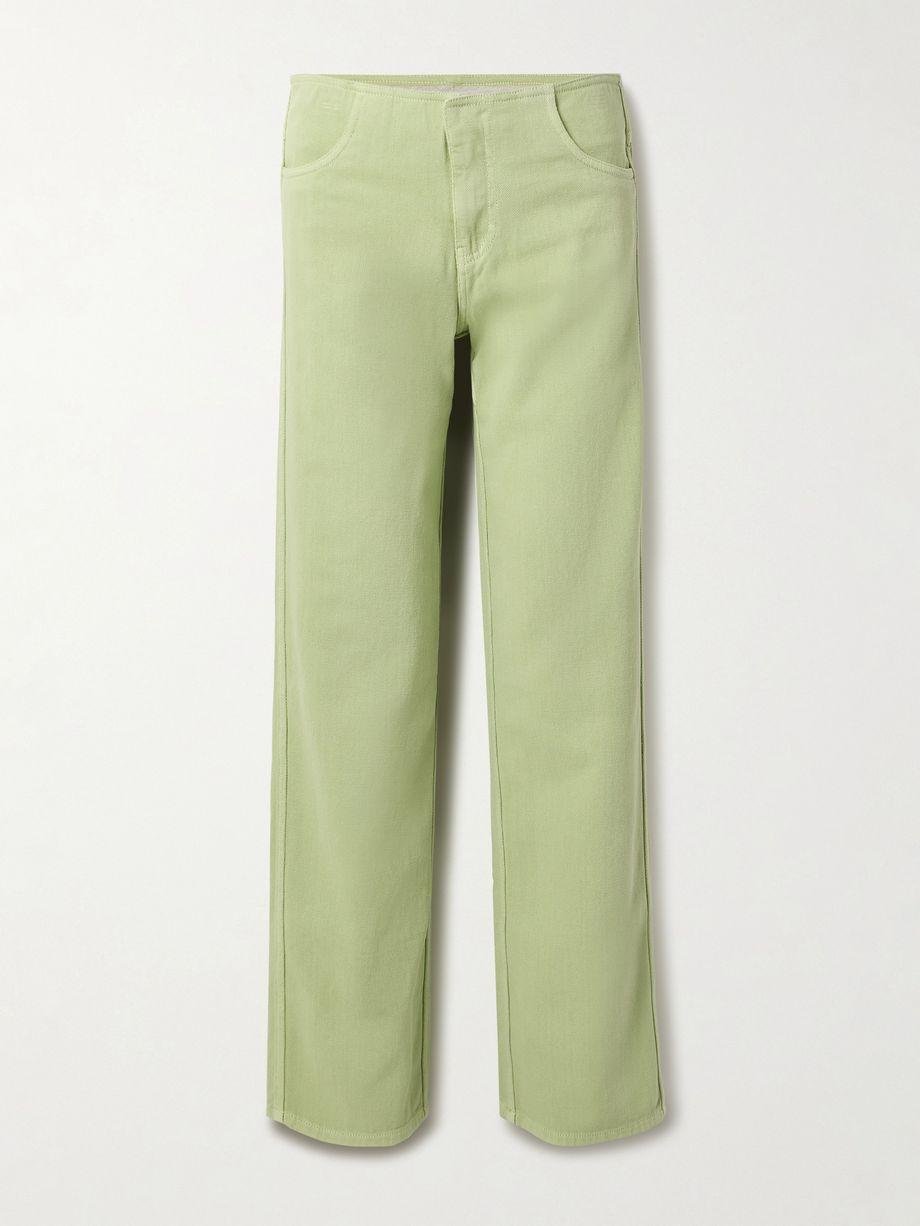 Two-tone mid-rise straight-leg jeans by CHRISTOPHER ESBER