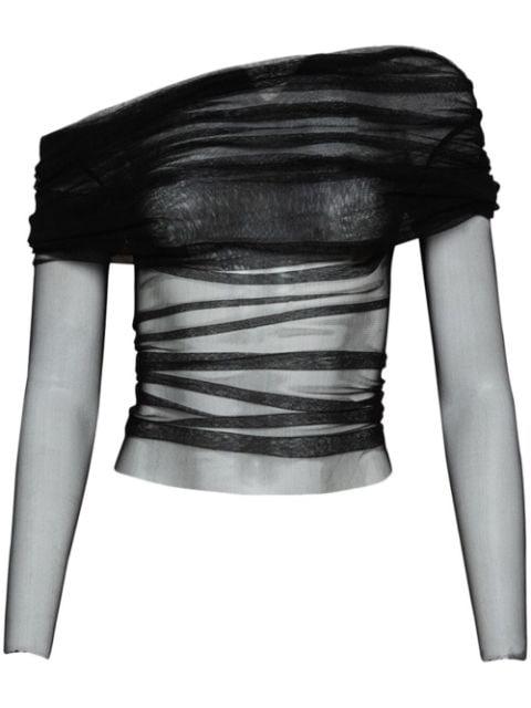 Veiled silk top by CHRISTOPHER ESBER