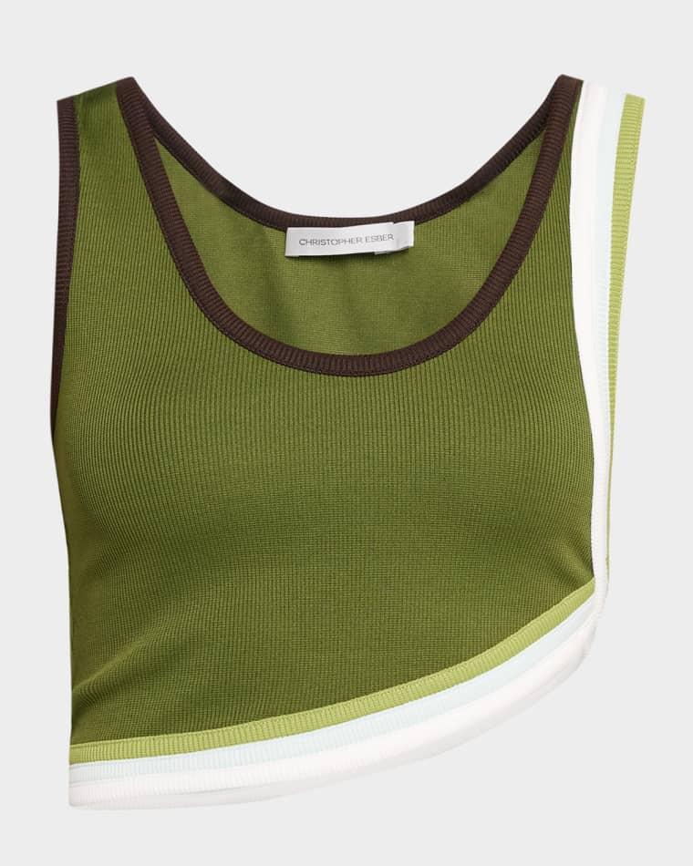Verner Asymmetric Crop Tank Top by CHRISTOPHER ESBER