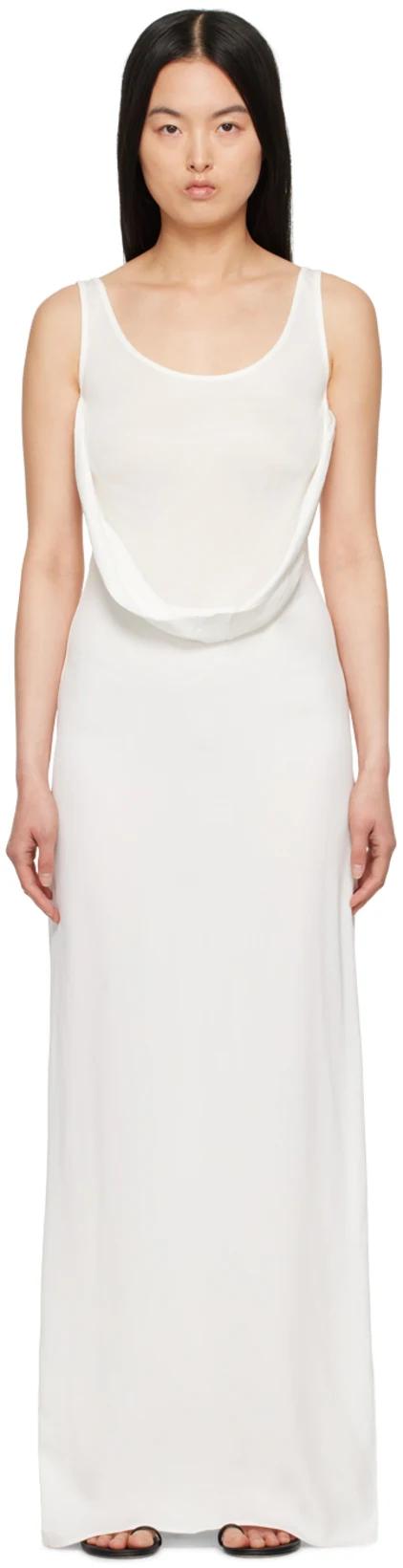 White Fusion Arced Maxi Dress by CHRISTOPHER ESBER
