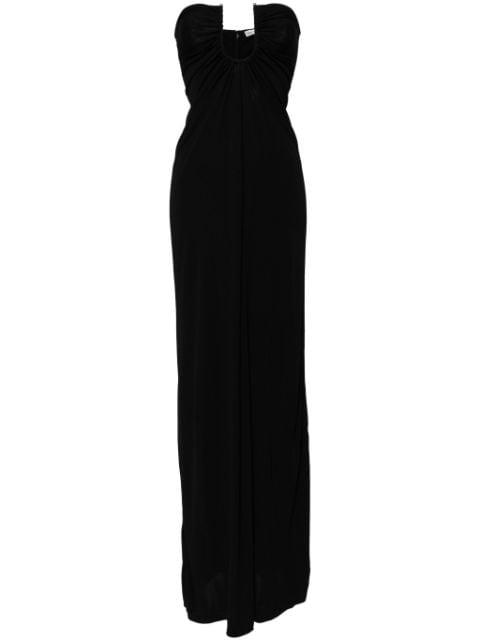 arced palm strapless dress by CHRISTOPHER ESBER