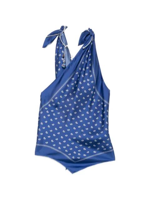 bandana-print scarf-tie top by CHRISTOPHER ESBER