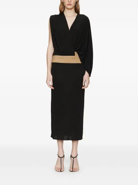 contour-suede swaddle midi dress by CHRISTOPHER ESBER