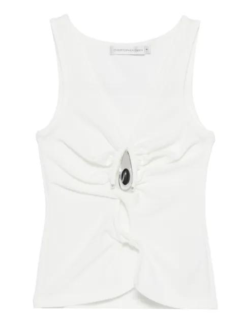 crystal-pendant tank top by CHRISTOPHER ESBER