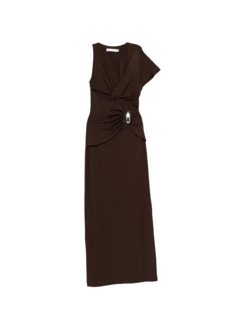 crystal-pendant twisted maxi dress by CHRISTOPHER ESBER