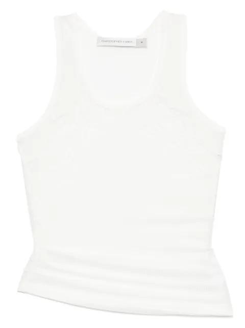 encased lace ribbed tank top by CHRISTOPHER ESBER
