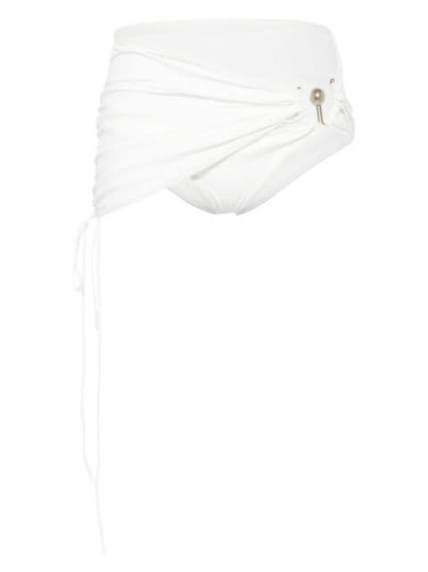 ruched orbit bikini skirt by CHRISTOPHER ESBER