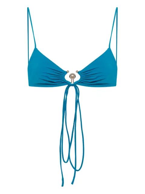 ruched orbit triangle bikini top by CHRISTOPHER ESBER