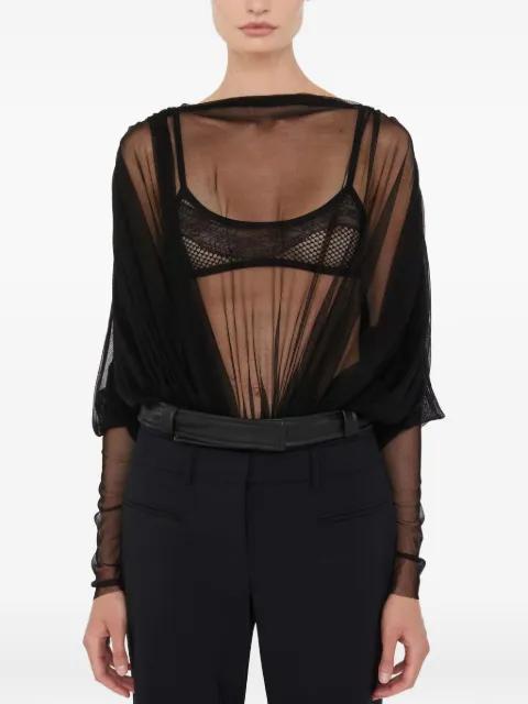 sheer draped bodysuit by CHRISTOPHER ESBER