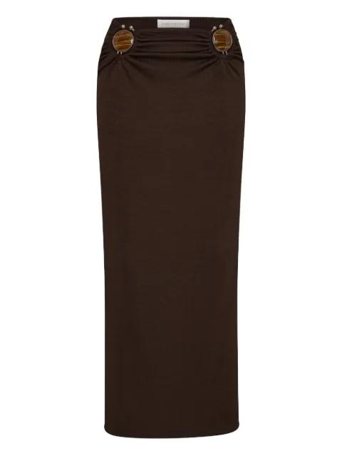 stone ruched maxi skirt by CHRISTOPHER ESBER